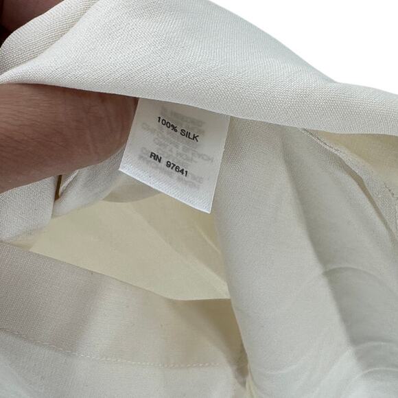 J.Jill cream silk roller tab button up size 1X neutral minimalist loose fit - Picture 6 of 6